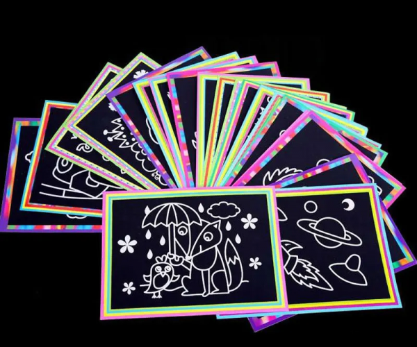 Magic drawing paper with sticks for children, 10 pcs.