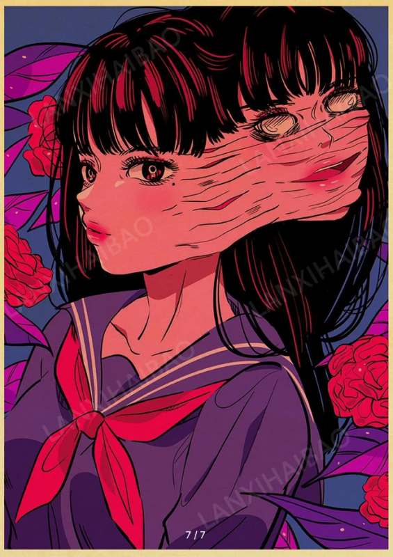 Poster with a girl in anime style, size A3/A4