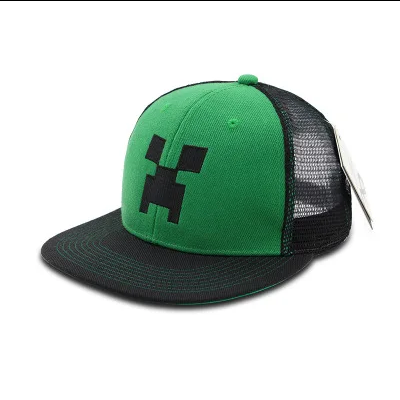 A baseball cap in the style of Minecraft