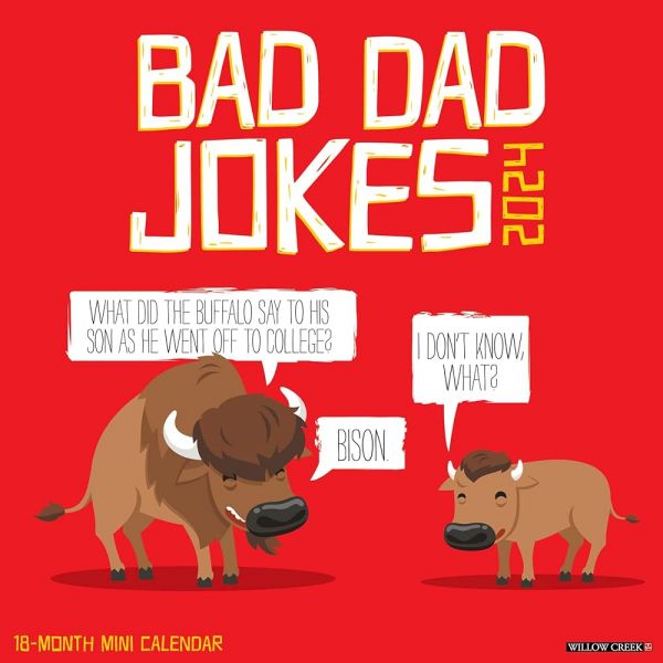 Willow Creek Press Bad Dad Jokes 2024 7" x 7" Mini Wall Calendar