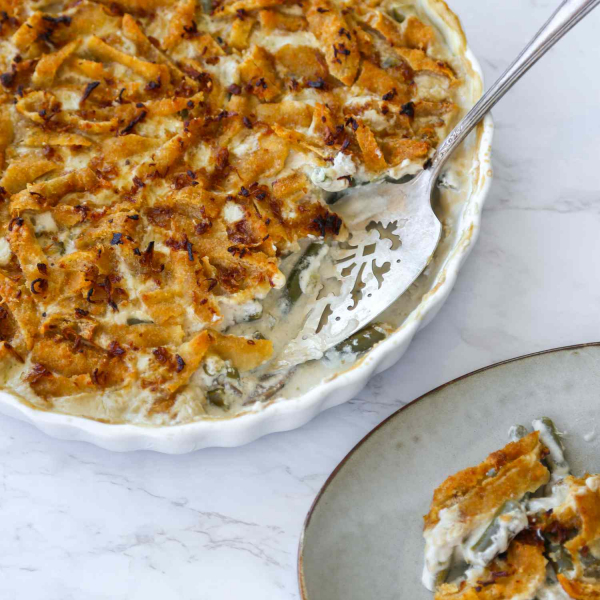 Bacon and Cheddar Green Bean Casserole