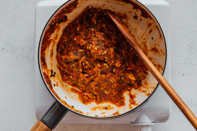 Moroccan Zaalouk (Cooked Eggplant and Tomato Salad)