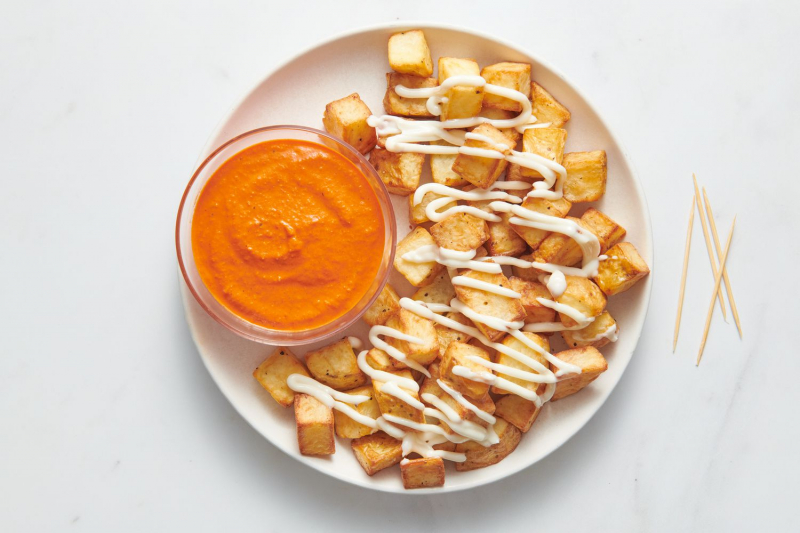 Air Fryer Patatas Bravas With Quick Romesco Sauce