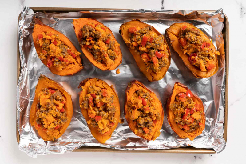 Italian Sausage Stuffed Sweet Potatoes