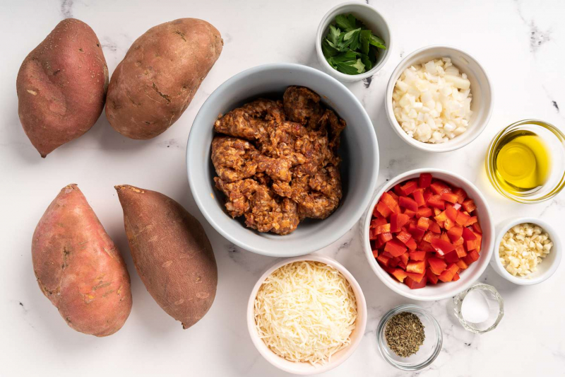 Italian Sausage Stuffed Sweet Potatoes